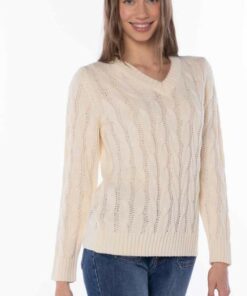 Jersey pico trenzas marfil