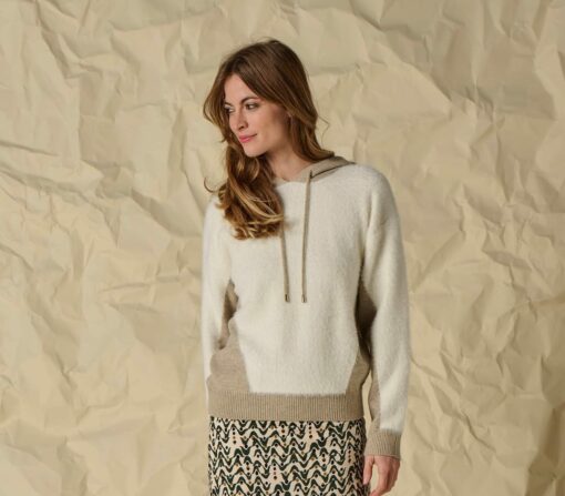 Jersey capucha pelito beige tostado