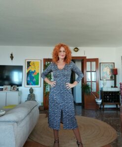 Vestido largo con escote pico