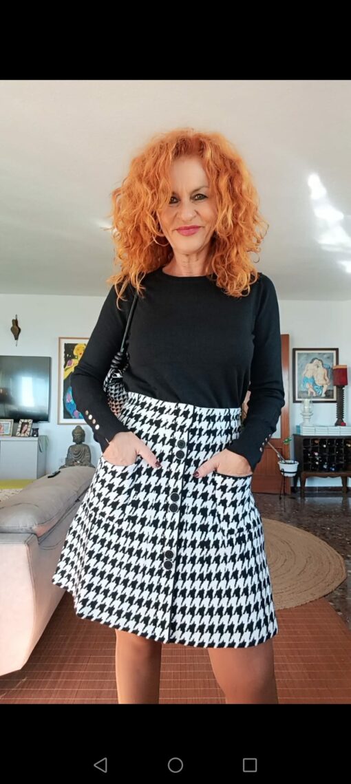 Falda evasé, pata de gallo - Imagen 2
