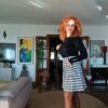 Falda evasé, pata de gallo