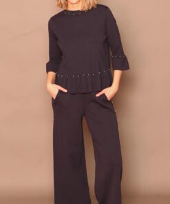 Conjunto perlas, marino pantalón/jersey