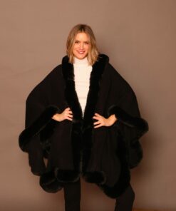 Capa capucha filo de pelo, negro