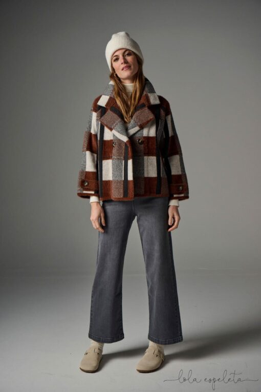 Chaqueta cuadros chocolate