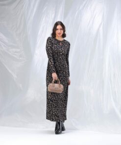 Vestido animal print, gris/negro