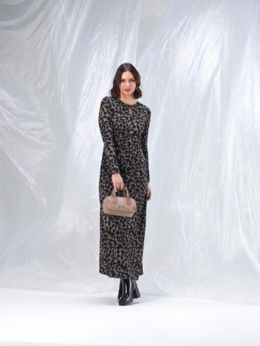 Vestido animal print, gris/negro