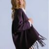 Chaqueta flecos, morado