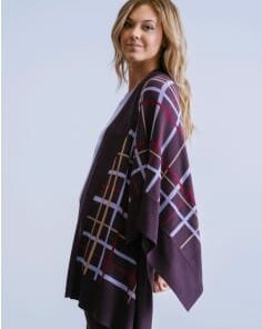 Chaqueta jacquard cuadros, morado