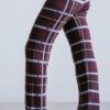 Pantalón jacquard, cuadros. Morado