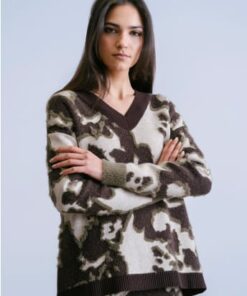 Jersey jacquard, peluche. Chocolate