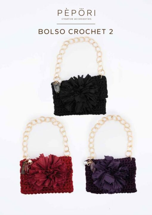 Bolso crochet, flor