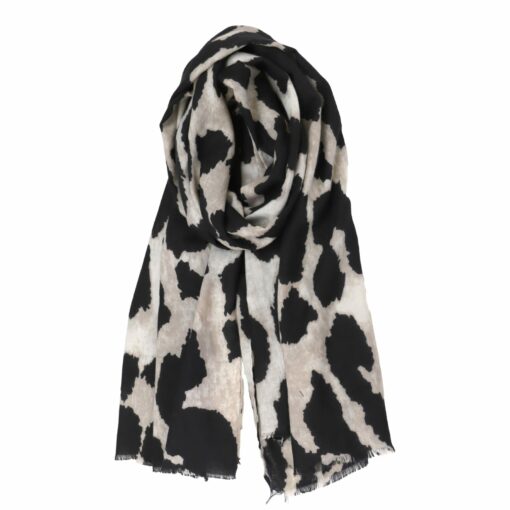 Bufanda print negro/arena