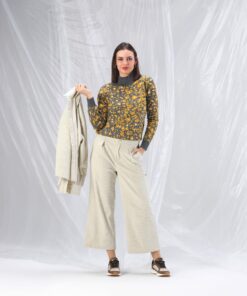 Suéter print gris /amarillo