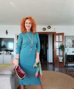 Vestido canalé azul