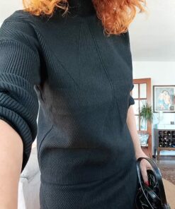Alternative view of Conjunto jersey + falda negro