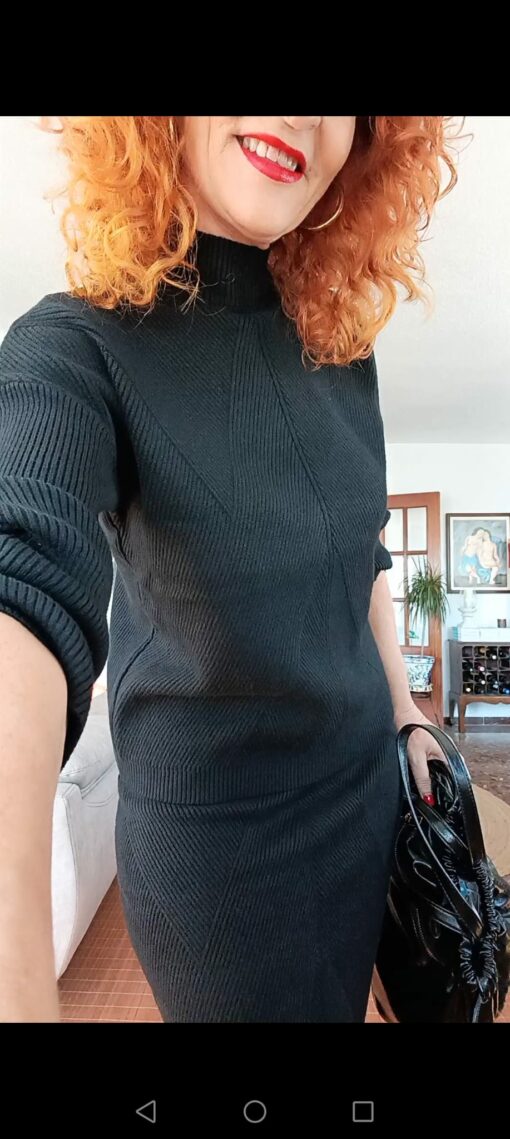 Conjunto jersey + falda negro - Imagen 2