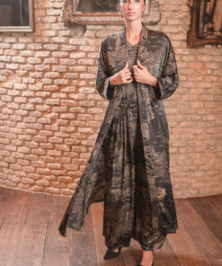 Conjunto Cúrcuma Kurta Negro, 3 piezas