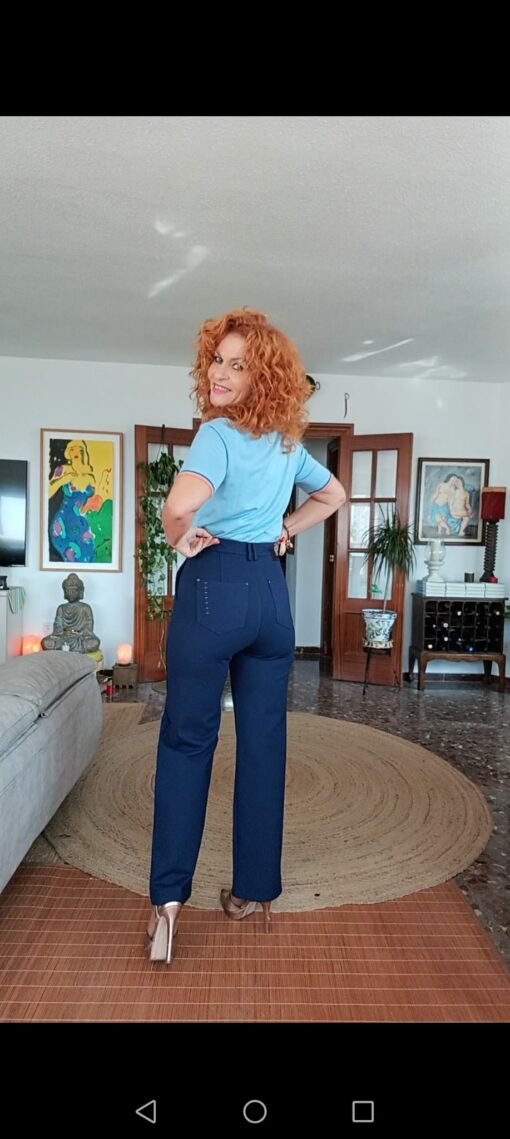 Pantalón palazzo azul - Imagen 2