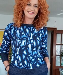 Jersey lúrex stampado