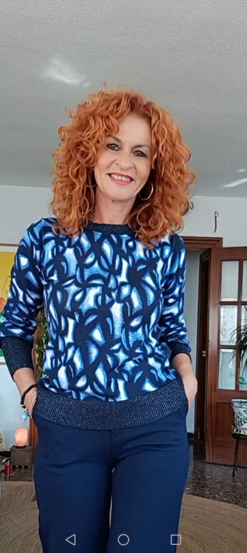 Jersey lúrex stampado