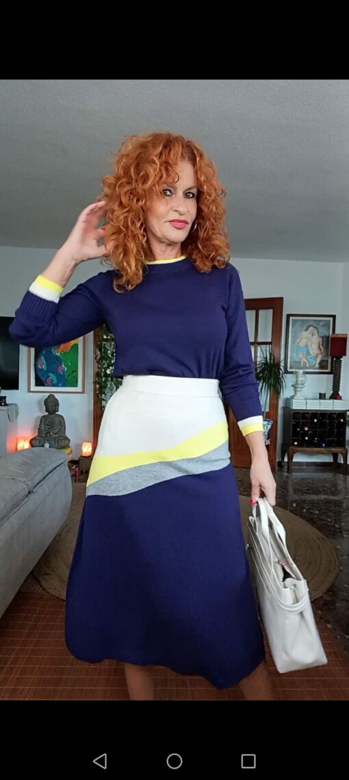 Falda intarsia