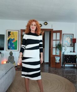 Falda bicolor ondas