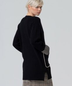 Alternative view of Cardigan con bolsillos y contrastes de color Negro