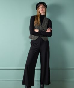 Chaleco en pata de gallo. Negro