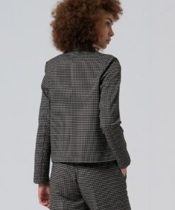 Alternative view of Chaqueta corta en pata de gallo. Negro