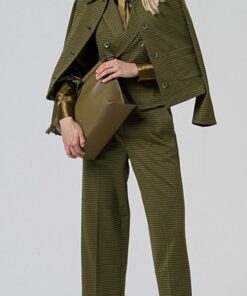 Chaqueta corta en pata de gallo. Verde