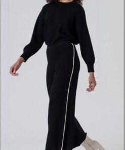 Pantalón de tricot con contrastes