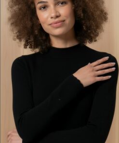 Jersey justada de cuello perkins Negro