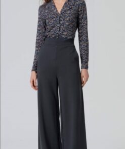 Pantalon con detalle en cinturilla Gris oscuro