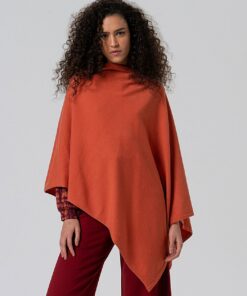 Poncho cerrado asimétrico teja