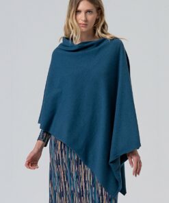 Poncho cerrado asimétro azul