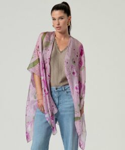 Kaftan abierto estampado Lila