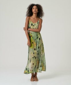 Vestido tirantes escote pico Verde