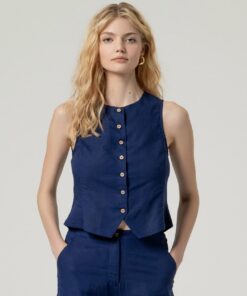 Chaleco escote redondo Marino