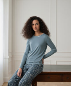 Camiseta cuello redondo Azul celeste