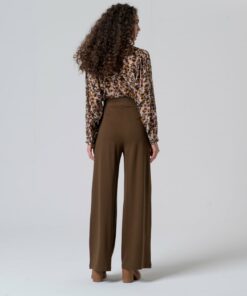 Alternative view of Pantalon con detalle en cinturilla Kaki oscuro