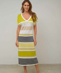 Vestido largo listado