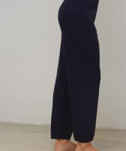 Pantalón recto punto doble azul