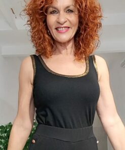 Top detalle foil negro