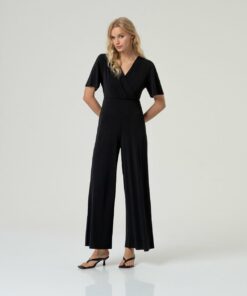 Mono con escote cruzado Negro