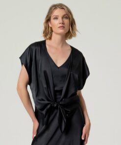 Blusa anudada Negro