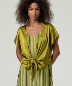 Blusa anudada verde