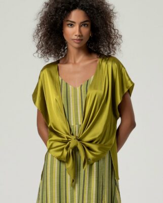 Blusa anudada verde