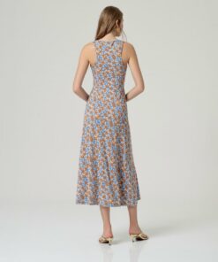 Alternative view of Vestido tirantes drapeado en pecho Azul Empolvado