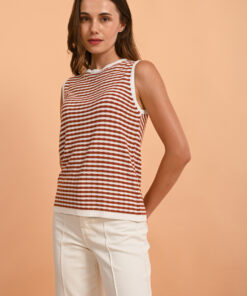 Chaleco rayas bicolor arcilla