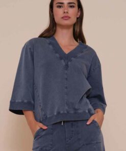 Sudadera cuello pico manga 3/4